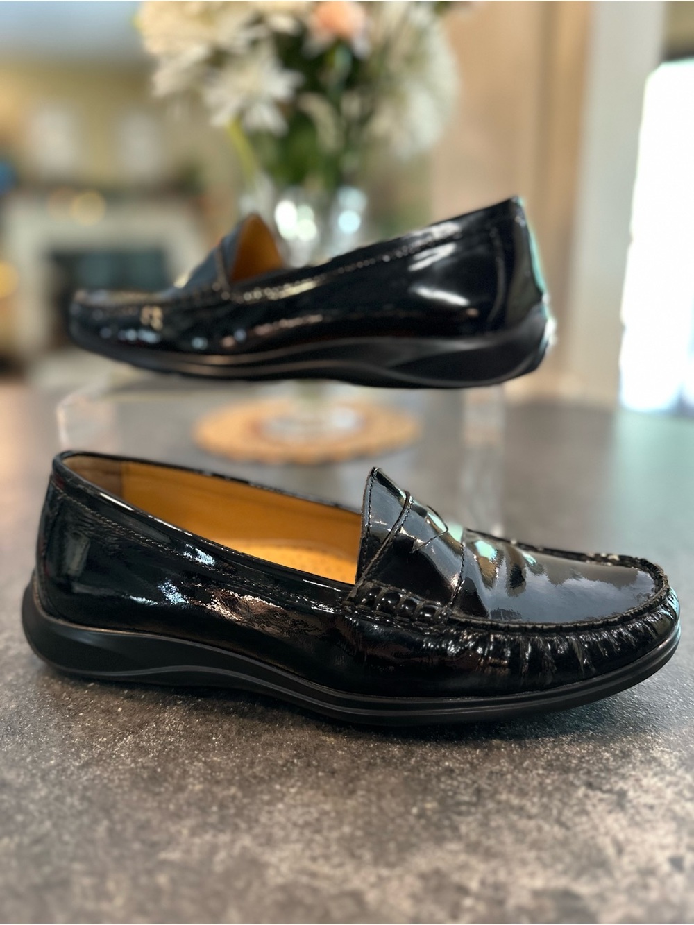 Cole Haan Black Patent Leather Penny Loafers, Nike Air Comfort, Women’s 7 1/2 B